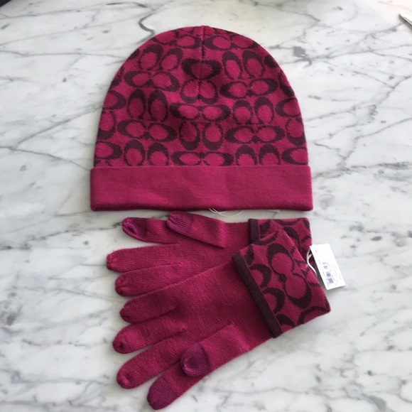 REDUCED - Coach Knit Hat & Gloves - Picture 2 of 6